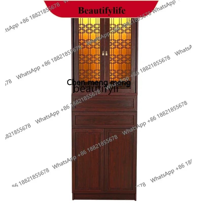 z183  Modern Minimalist with Door Chinese Retro Hidden Door God of Wealth Guanyin Altar Buddha Niche Clothes Closet