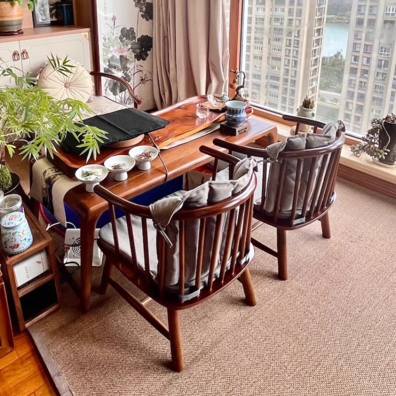 Japanese Style Floor Chair Solid Wood Low Backrest Seat for Tatami Ergonomic Tea Ceremony Stool Zen Style Armless Lounge Chair