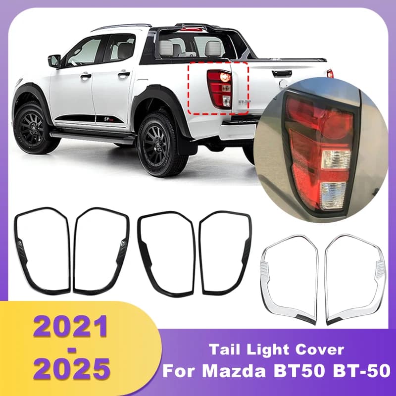 Rear Tail Light Cover Taillamp Chrome Decorative Frame Accessories For Mazda BT50 BT-50 2021 2022 2023 2024 2025