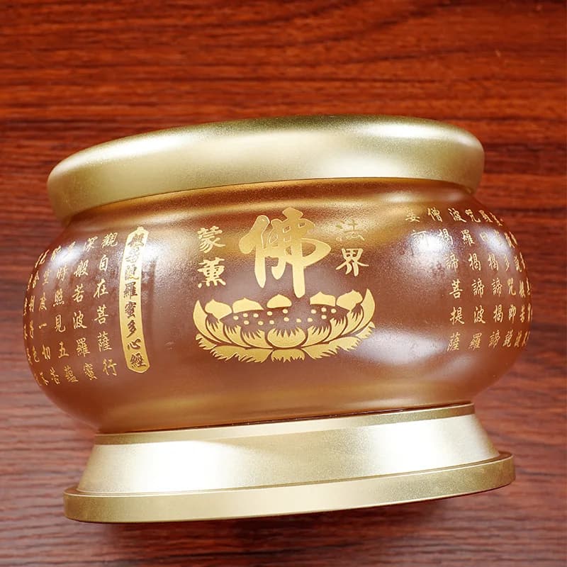 Buddhist ware supplies Daquan supply set ornament glazed incense burner water supply cup
