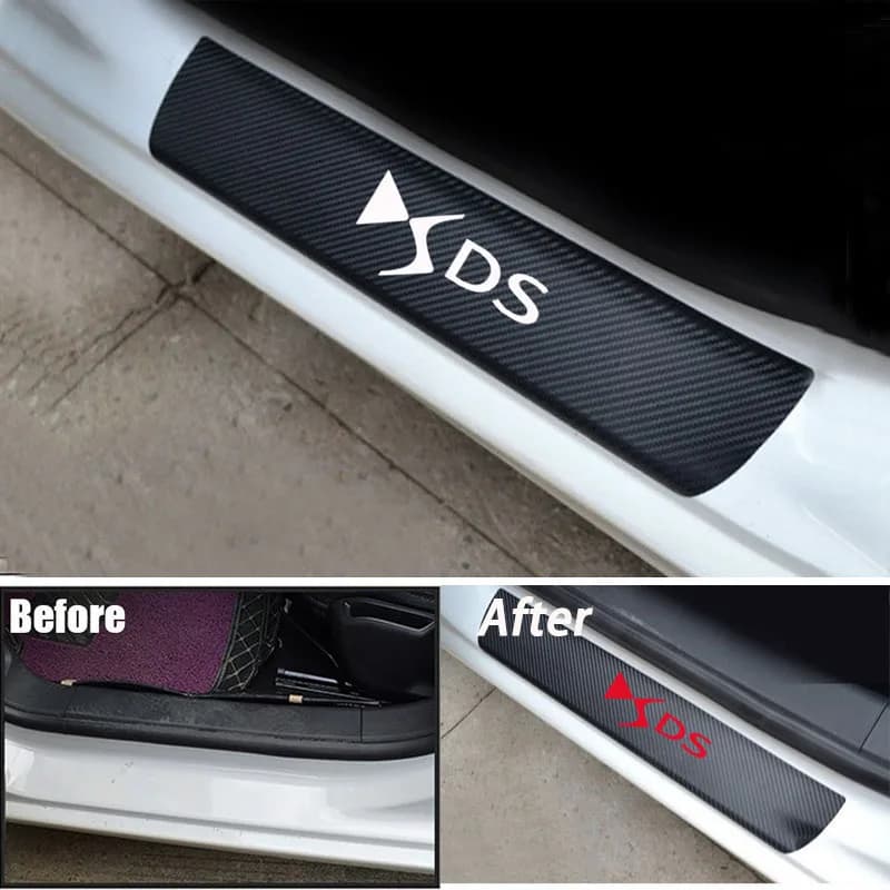 Car Styling Carbon Fiber Door Sill Scuff Plate Guards Sills for Citroen DS  DS4 DS4S DS5 DS6 DS7 DS5LS DS3 Auto accessories