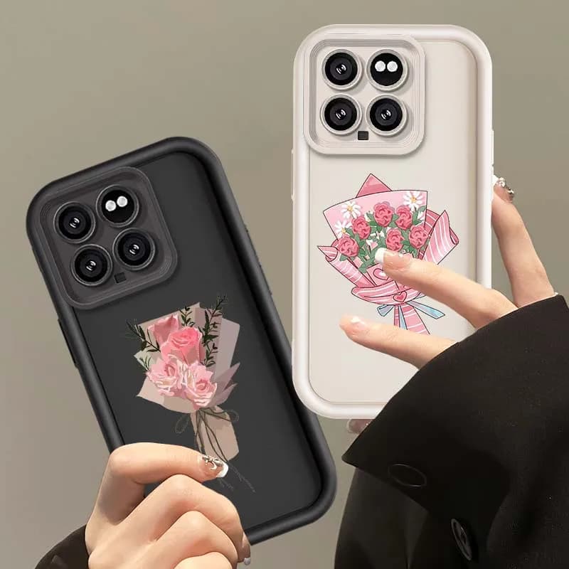 Cute Flowers Fashion For Xiaomi 15 14 13 13T 12 12S 12T 11 9T pro Lite NE 5G Soft Eye Ladder Phone Case Cover
