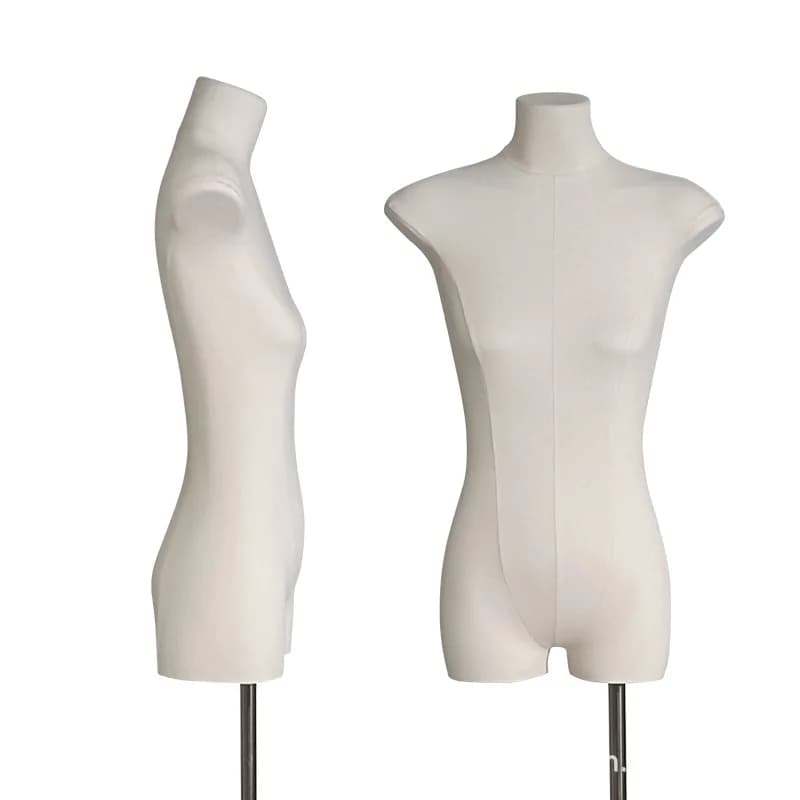 New Korean Style Flat Chest Half Body Mannequin Female Fabric Semi-Bust Display Stand
