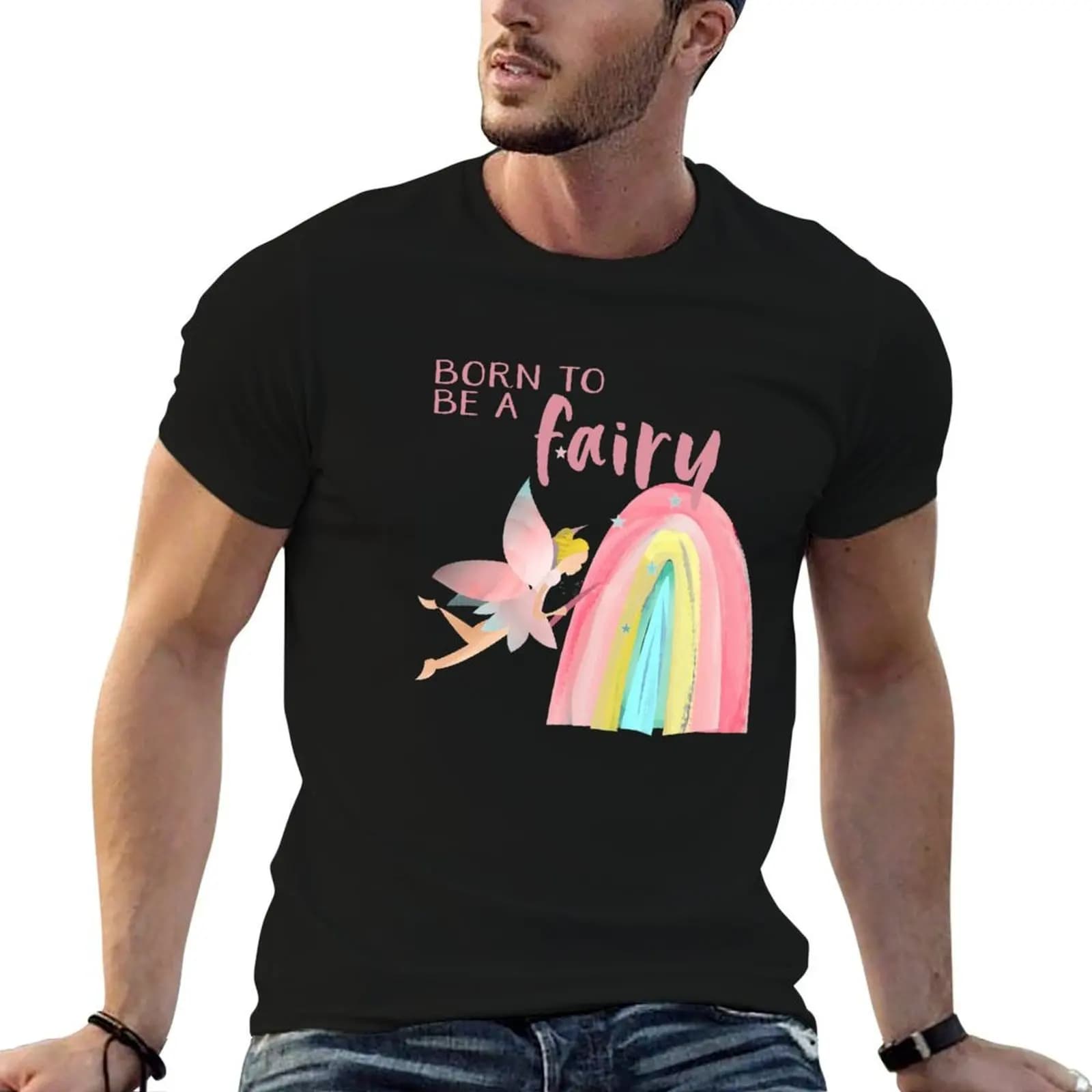 Cute - Born to be a fairy rainbow illustration - Caroline Laursen Original T-Shirt