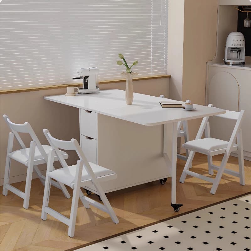 z Waterproof Apartment Dining Table Design Nordic White Family Dining Table Multifunction Folding Tavoli Da Prano Furnitures   z