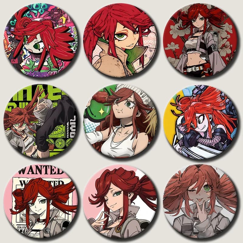 58mm Anime Character Riyo Pins Tinplate Badge Riyo Cartoon Brooches for Backpack Hat Clothes Decoration Fans Collection Gifts