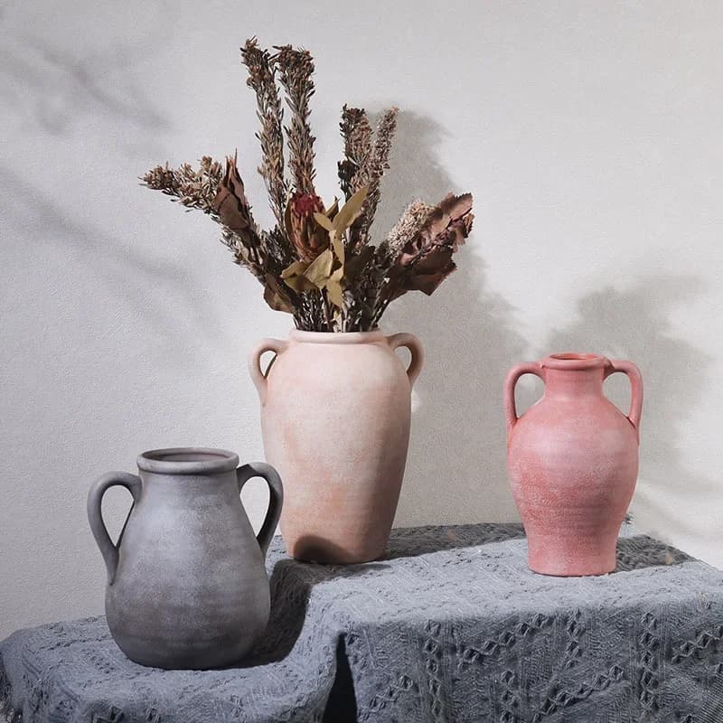 Ceramic vase,retro wabi sabi style,high-end feeling,dried flowers,flower planter,living room decoration vase decoration home