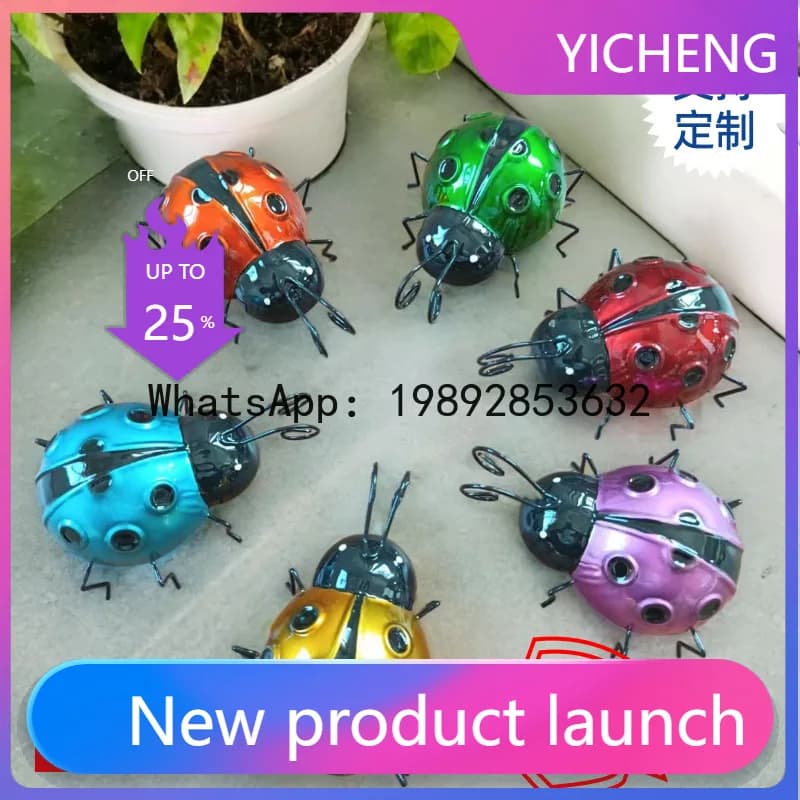Gardening metal crafts iron crafts pendants craft gifts garden decoration ladybug insect wall hanging