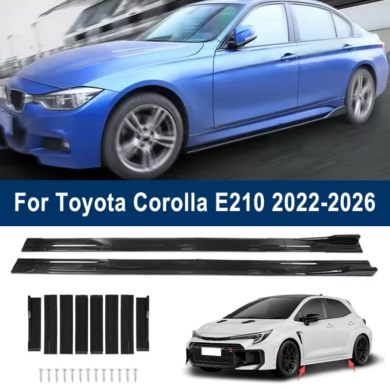For Toyota Corolla E210 2022-2026 Car Side Skirt Splitters Extended Side Spoiler Sport Body Kit Bumper Lip Modified Parts 8Pcs
