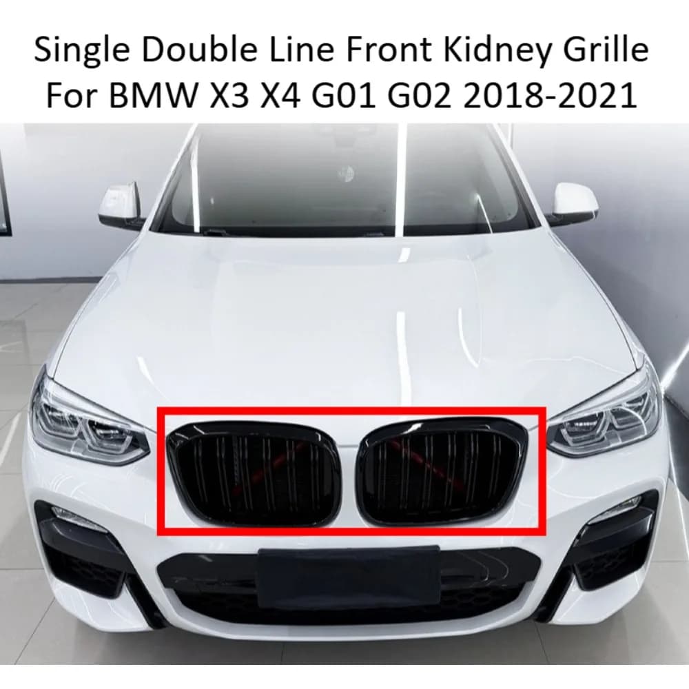 Single Double Line Front Kidney Grille For BMW X3 X4 G01 G02 2018-2021 Bumper Grill Upgrade Exterior Trim Car Styling Accessorys