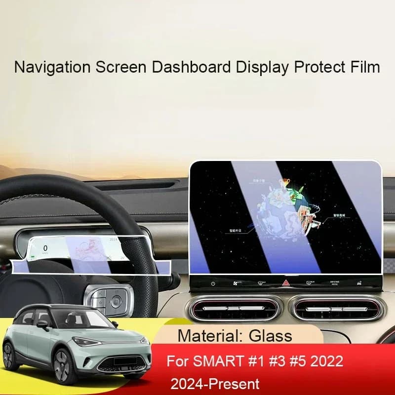 For SMART #1 #3 #5 LHD RHD 2022-Present Car GPS Navigation Screen Protect Tempered Film Dashboard Display Sticker Auto Accessory