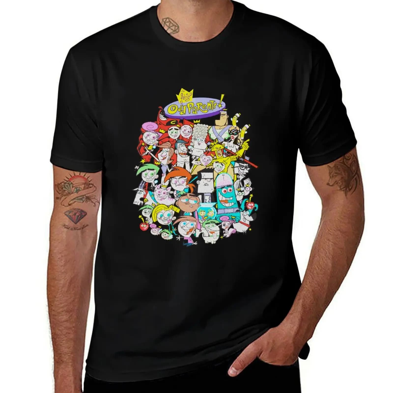 Day Gift Nickelodeon The Fairly Oddparents Total Character Christmas T-Shirt t shirts cotton 100% essential t shirt