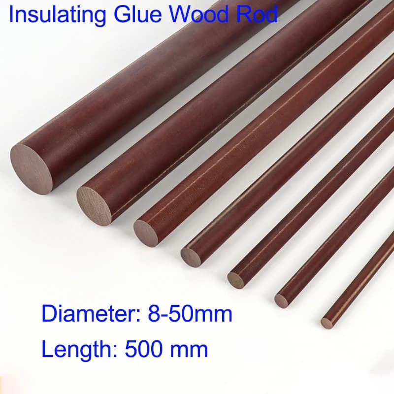 Insulated Rubber Wood Rod, Phenolic Laminated Rod Diameter 8-50mm, High Temperature Resistance, Electric Wood Rod Length: 500mm