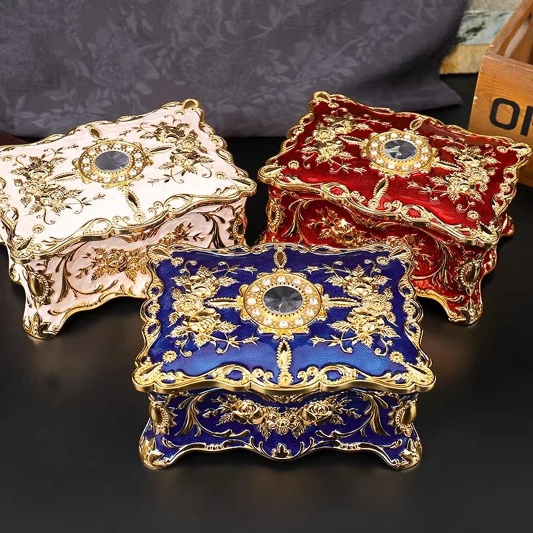 Colorful Retro Creative European Style Jewelry Box Gift for Girlfriend's Birthday Wedding - Storage Organizer