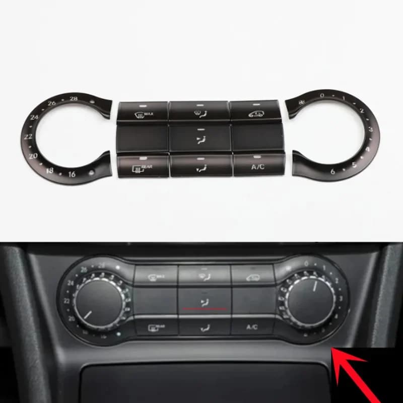 Car Center Console Air Conditioning Switch Button Stickers Fit For Mercedes Benz A B Class W176 W246 CLA GLA ABS Accessories