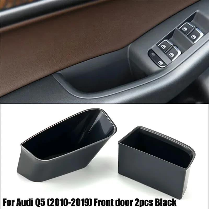 2pcs/set Car Styling Accessories Armrest Box Door Handle Storage Glove Box Console Phone Holder Case For Audi A4 B8 A5 S5 Q5