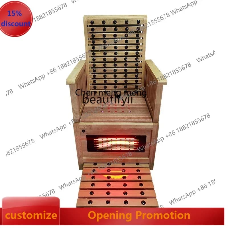 ss7486 new style Solid Wood Sitting Moxibustion Chair Backrest Moxibustion Cushion Smoke-Free Fumigation Bucket Heating Stool