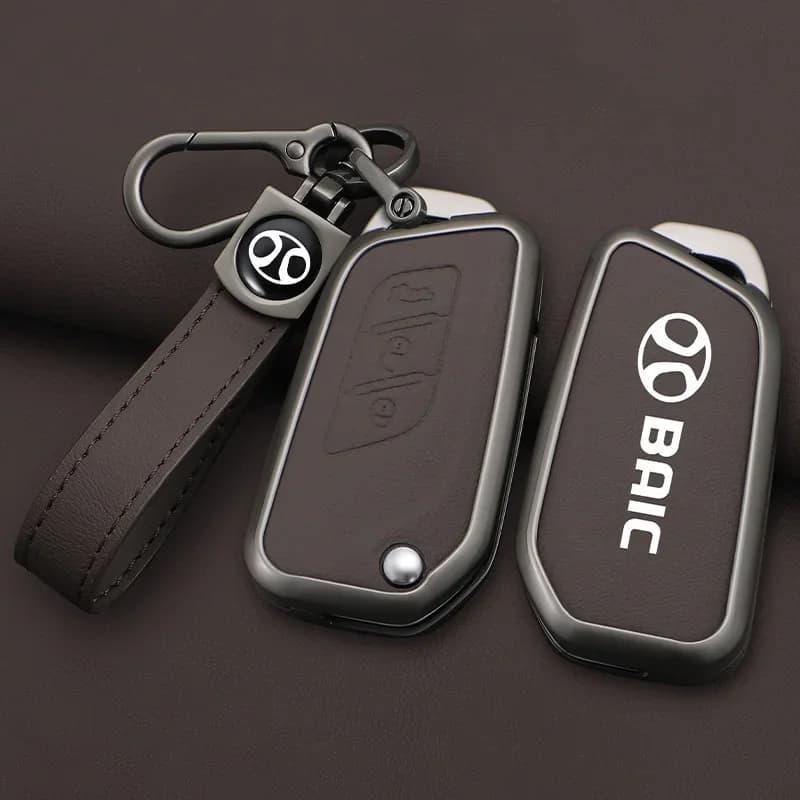 Zinc Alloy Car Key Case Cover Fob For Baic Senova X25 X35 X55 X65 D50 for Changhe Q25 Q35 A6 Auto Accessories Holder Protective