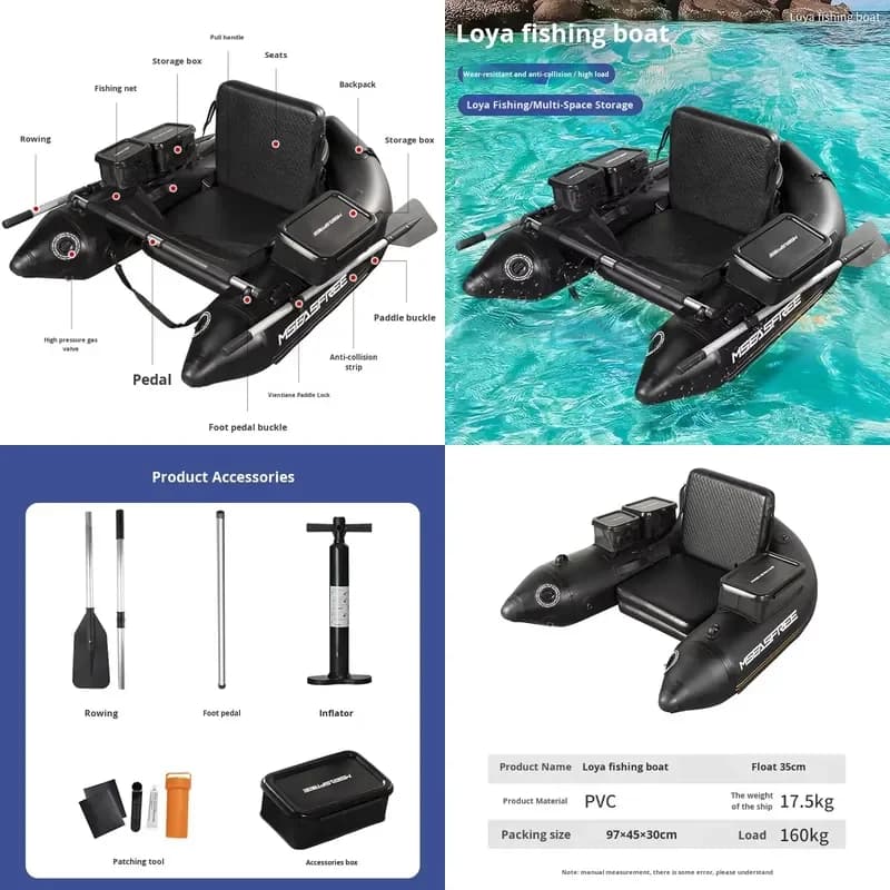 Kayak Folding Rubber Yacht Lure Assault Single Person Thickened Fishing Inflatable Boat Eco-Friendly PVC Lure Fishing