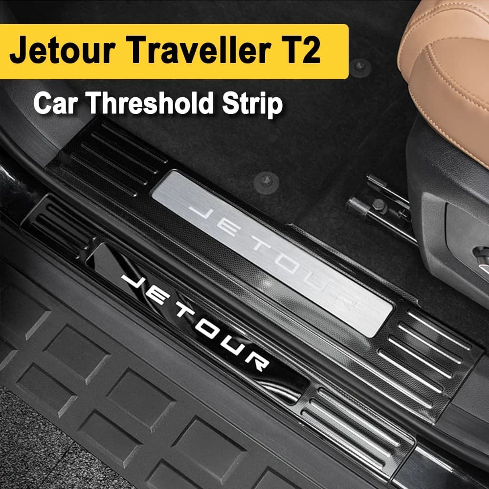 For Chery Jetour Traveller T2 Car Threshold Strip Stainless Steel Door Sill Strip Interior Protection Accessories
