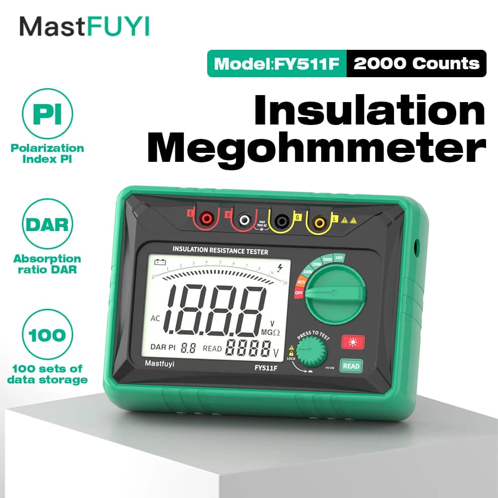 MASTFUYI FY511F Insulation Resistance Tester Digital Multimeter High Voltage Megohmmeter for Earth Ground Resistance Testing