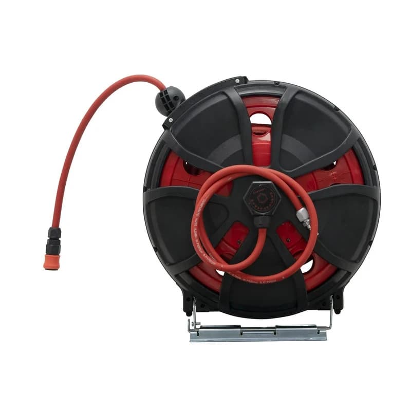 Premium Heavy- Rust-Outdoor Automatic Rewind Retractle Prsure Washer Wall Mount Flexible Garden Hose Reel