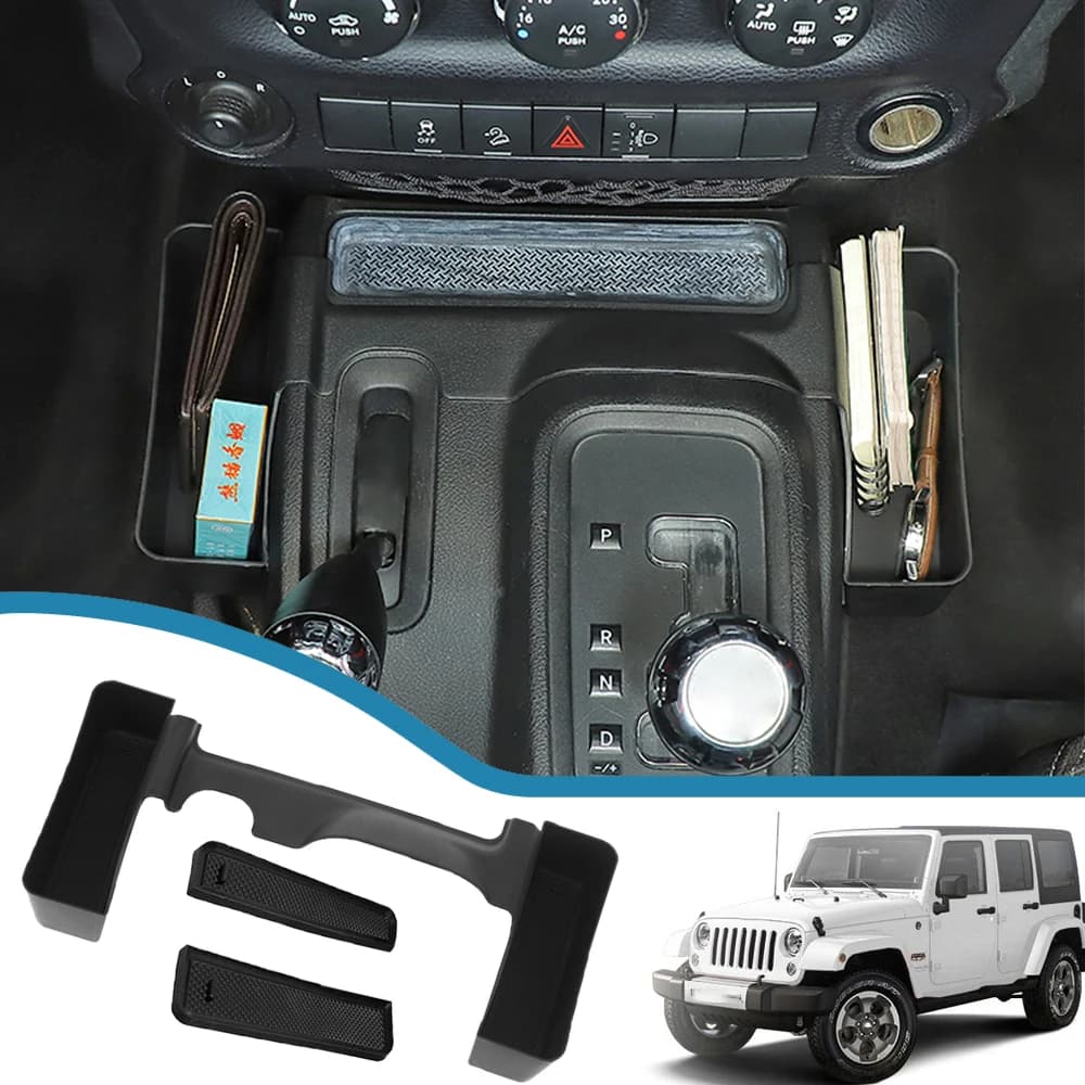 Car Gear Shift Side Storage Box Stowing Tidying Organizer Container Case for Jeep Wrangler JK 2011-2017 Interior Accessories