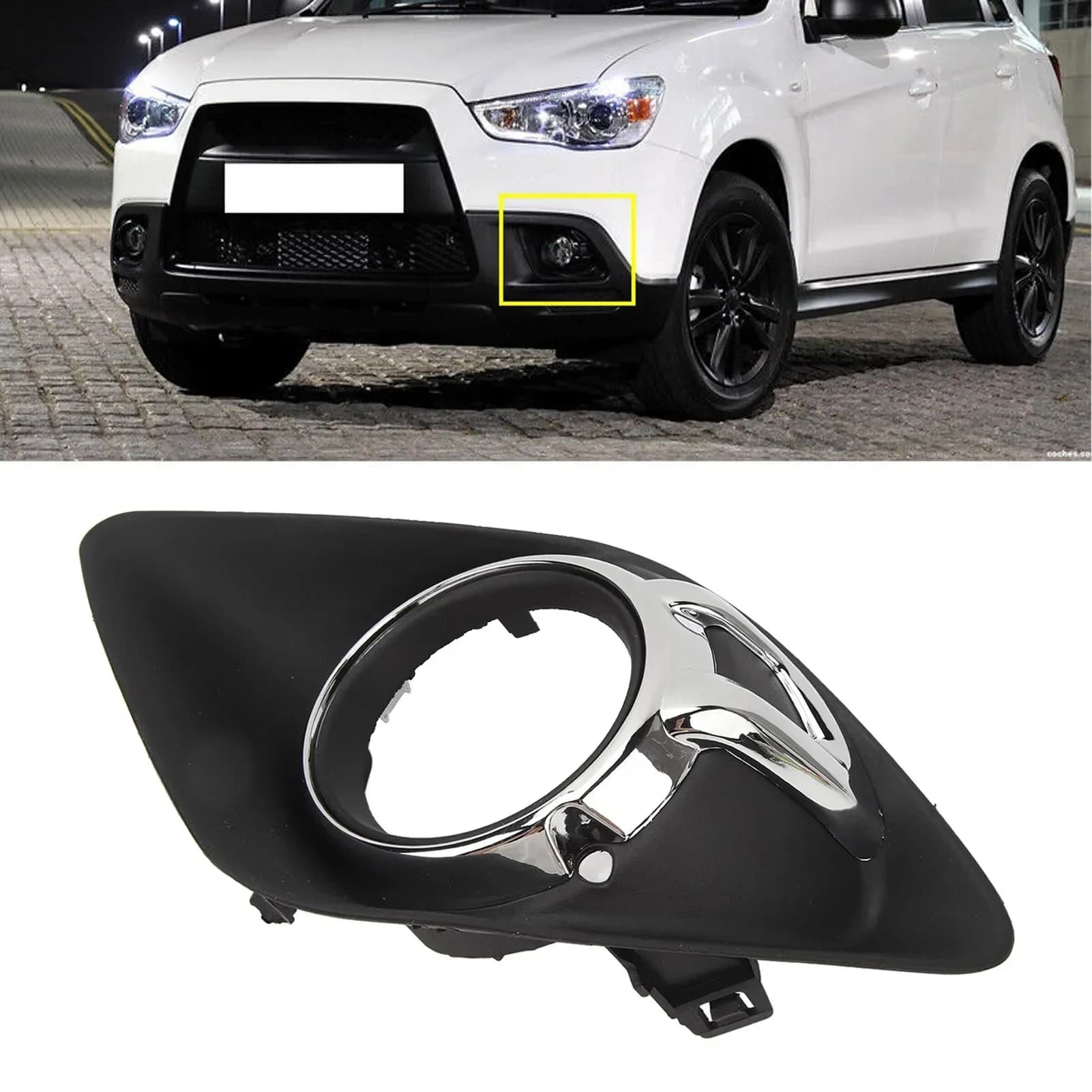 Fog Light Trim Chrome Fog Lamp Cover ABS Left For Mitsubishi Outlander Sport ASX RVR 2010-2012 Front Bumper Replacement