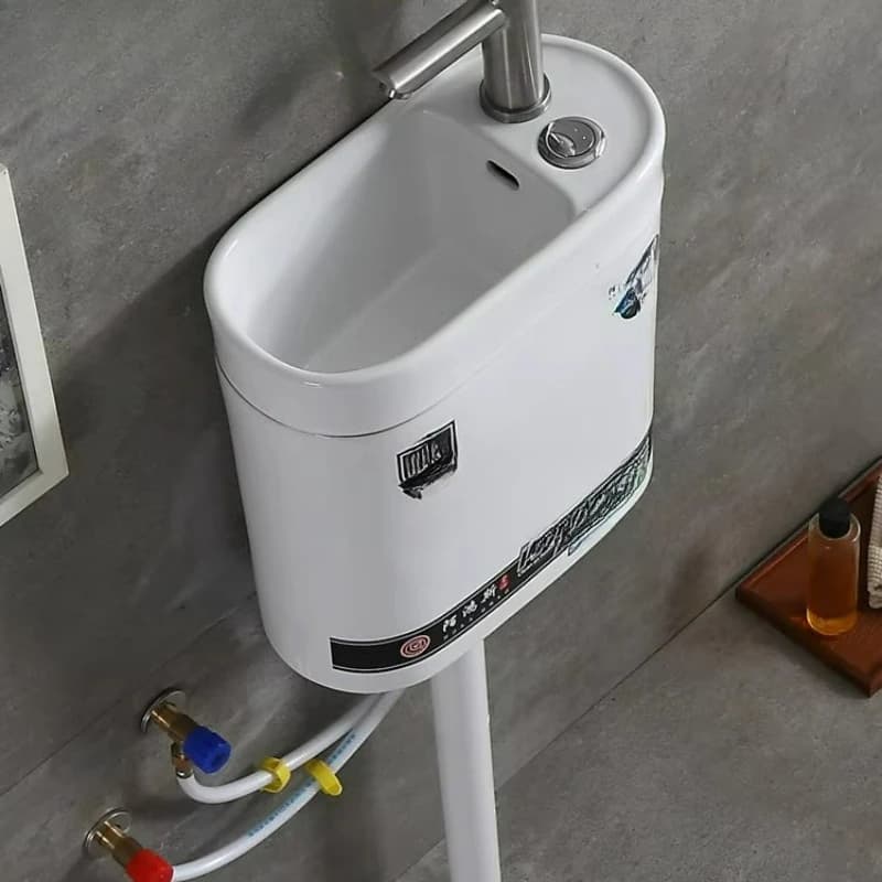 17Cm basin squat toilet Japanese ceramic with wash basin integrated water tank faucet squat pit toilet household model