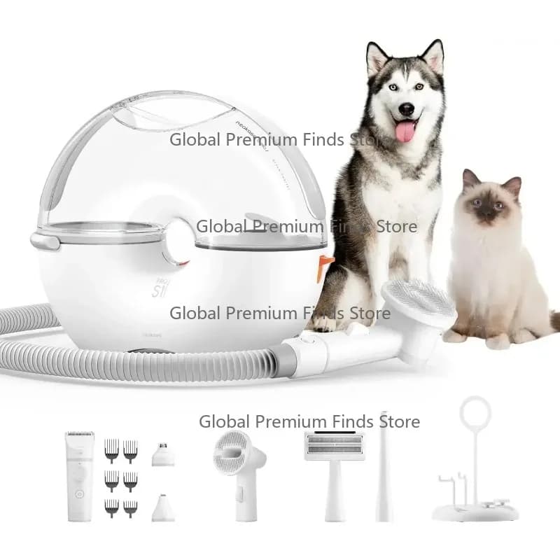 Neak-asa by Neabot S1 Pro Dog Grooming Kits, 3L Capacity Pet Grooming Vacuum with Dog Clippers Nail Grinder, 0dB Noise Grooming