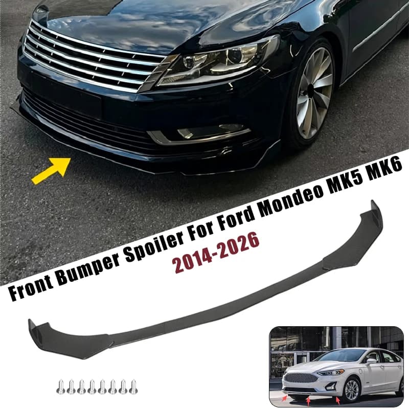 Sport Front Bumper Splitter Spoiler Lip For Ford Mondeo MK5 MK6 2014-2026 5Pcs Adjustable Sectional Car Tuning Body Kit