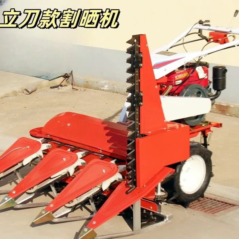 Elevated vertical air-cooled diesel sunscreen, soybean, oat, reed multi-functional harvesting machine