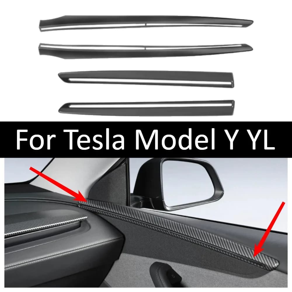 Door Trim Panel Cover For Tesla Model Y YL Interior Decoration Strip Protector Car Styling Accessories Upgrade Sticker Kit
