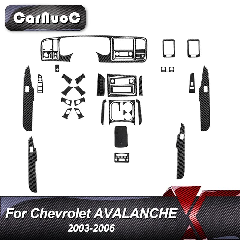 Car Interior Decoration Protection Carbon Fiber Stickers Auto Styling Accessories For Chevrolet AVALANCHE 2003 2004 2005 2006