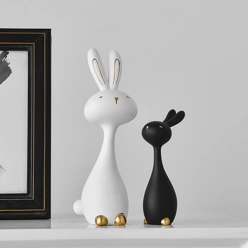 HYS Premium Simple Rabbit Desktop Small Ornament Office Living Room TV Cabinet Wine Cabinet Decorative Resin Crafts