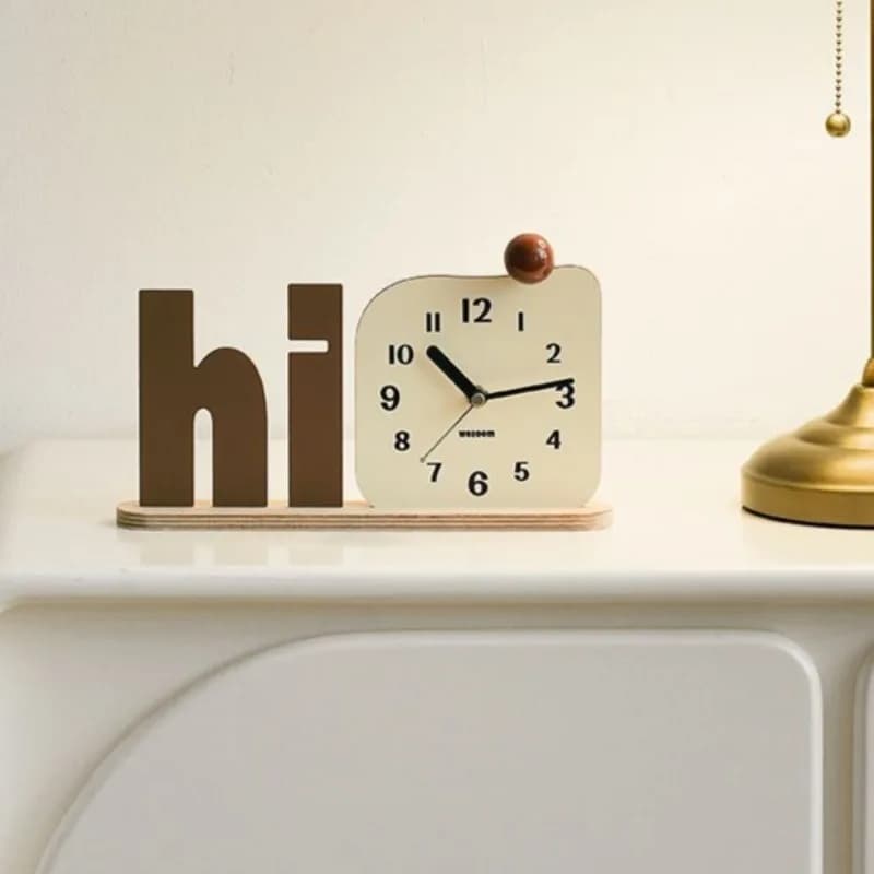 Korean Cartoon Creative Decorative Clock TV Cabinet Bedroom Bedside Table Art Ornaments Quartz Clock Silent Watch Home Decor
