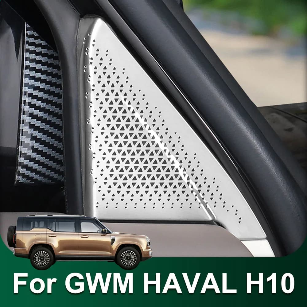 2 Pcs Fit For GWM H10 HAVAL H10 A-pillar Horn Cover Stainless Steel Material Car Parts Triangle Decorative Frame Of Car Door