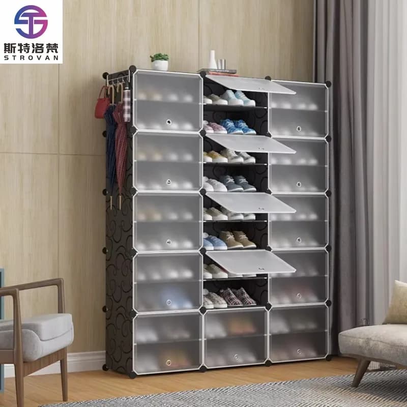 Shoe Rack 10 Tier Shoe Storage Cabinet 50 Pair Plastic Shoe Shelves Organizer for Closet Hallway Bedroom Entryway