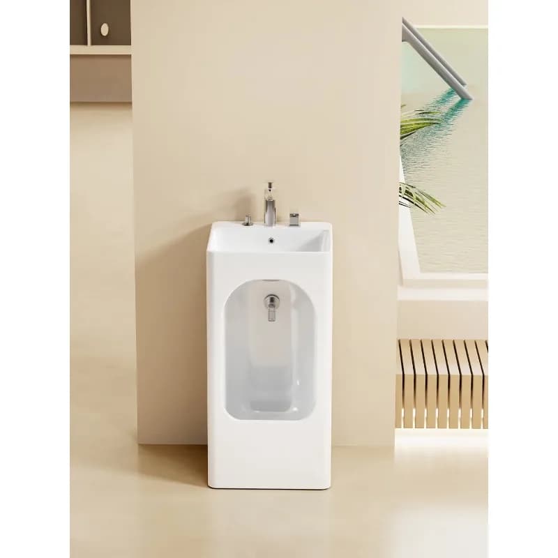 Washbasin courtyard handwashing and foot basin + hot and cold faucet