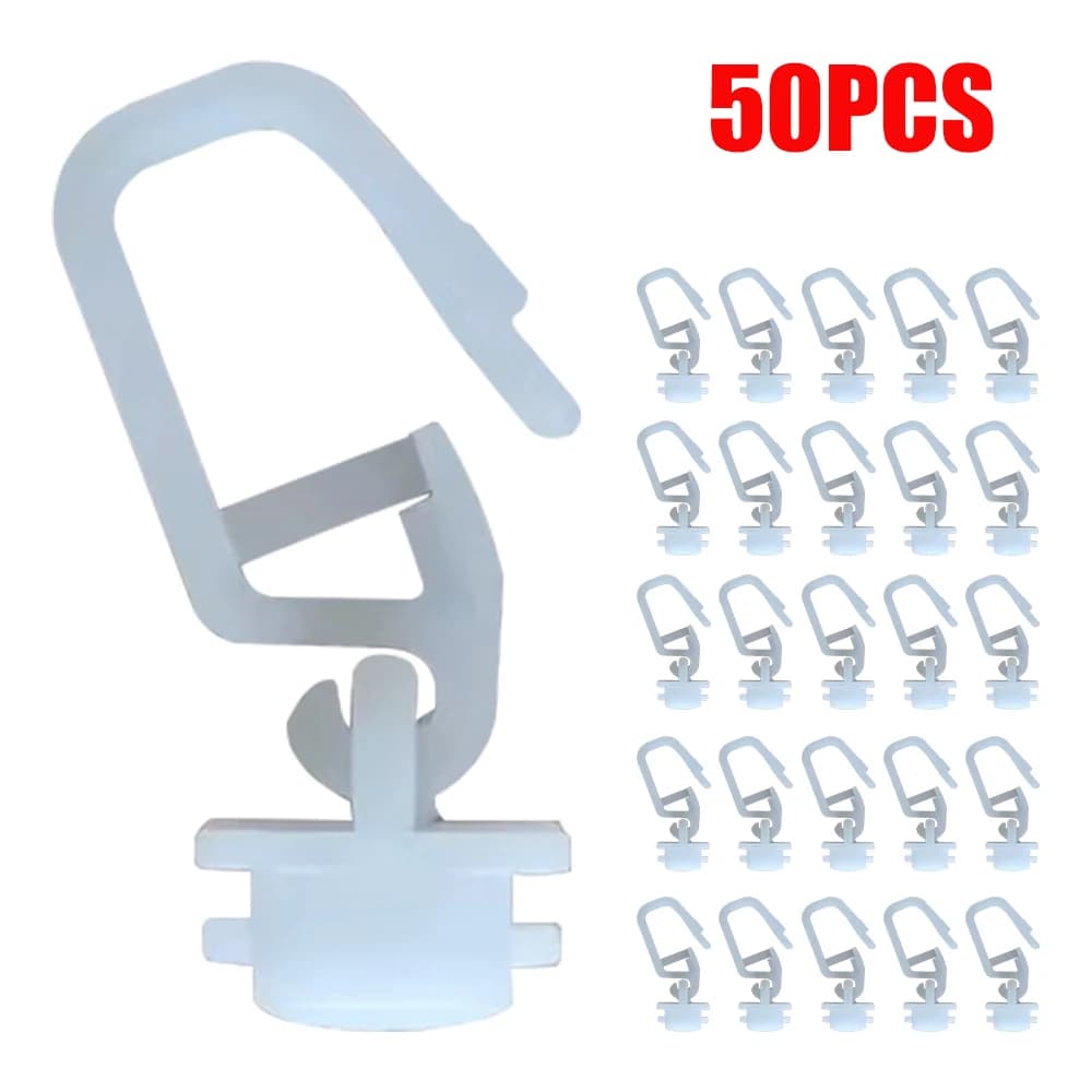 50PCS Plastic Curtain Track Slider Hooks Runner Fit For Camper Van Motorhome Caravan Boat Curtain Accessories Car Accessories