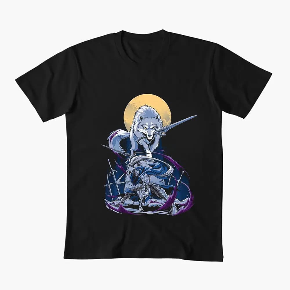 Artorias And Sif Wolf Knight Artorias The Abysswalker Gift T-shirt 0604 Dark Souls Graphic clothes Retro Bloodborne Game Tee
