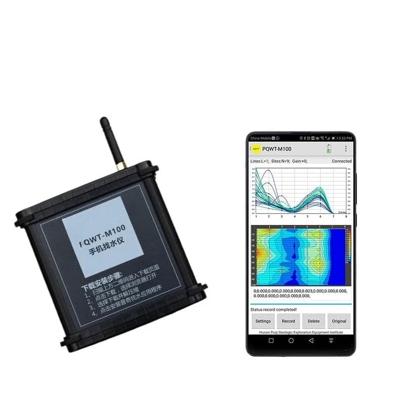 PQWT-M100 English version, portable water finding instrument, accurate positioning of drilling detector