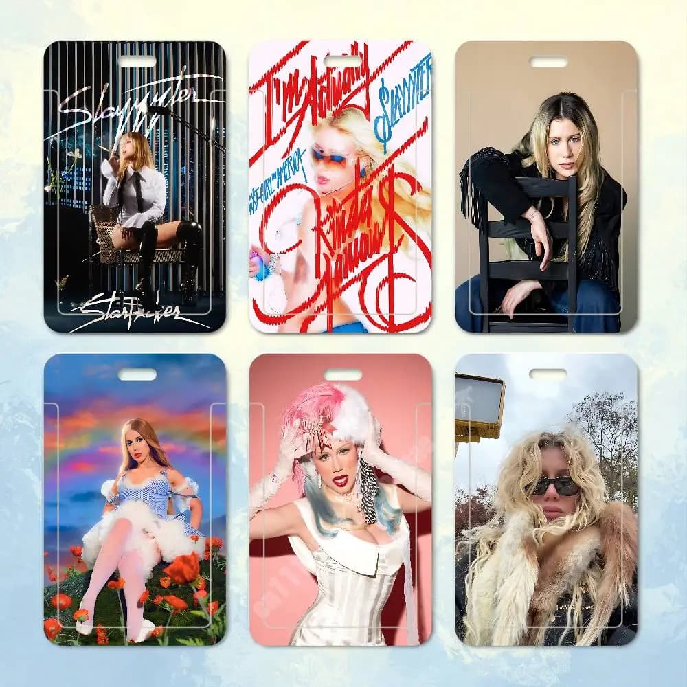 S-Slayyyter Worst Girl In America Plastic Card Holder Worker ID Card Clear Transparent Employee Visitor Pass