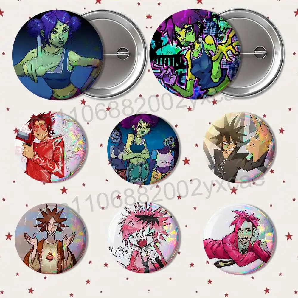 Powerful Rock MSI J-Jimmy Urine HD Print 58mm 44mm Round Lapel Pins Pretty Derby Round Display Brooches Brooch Badges