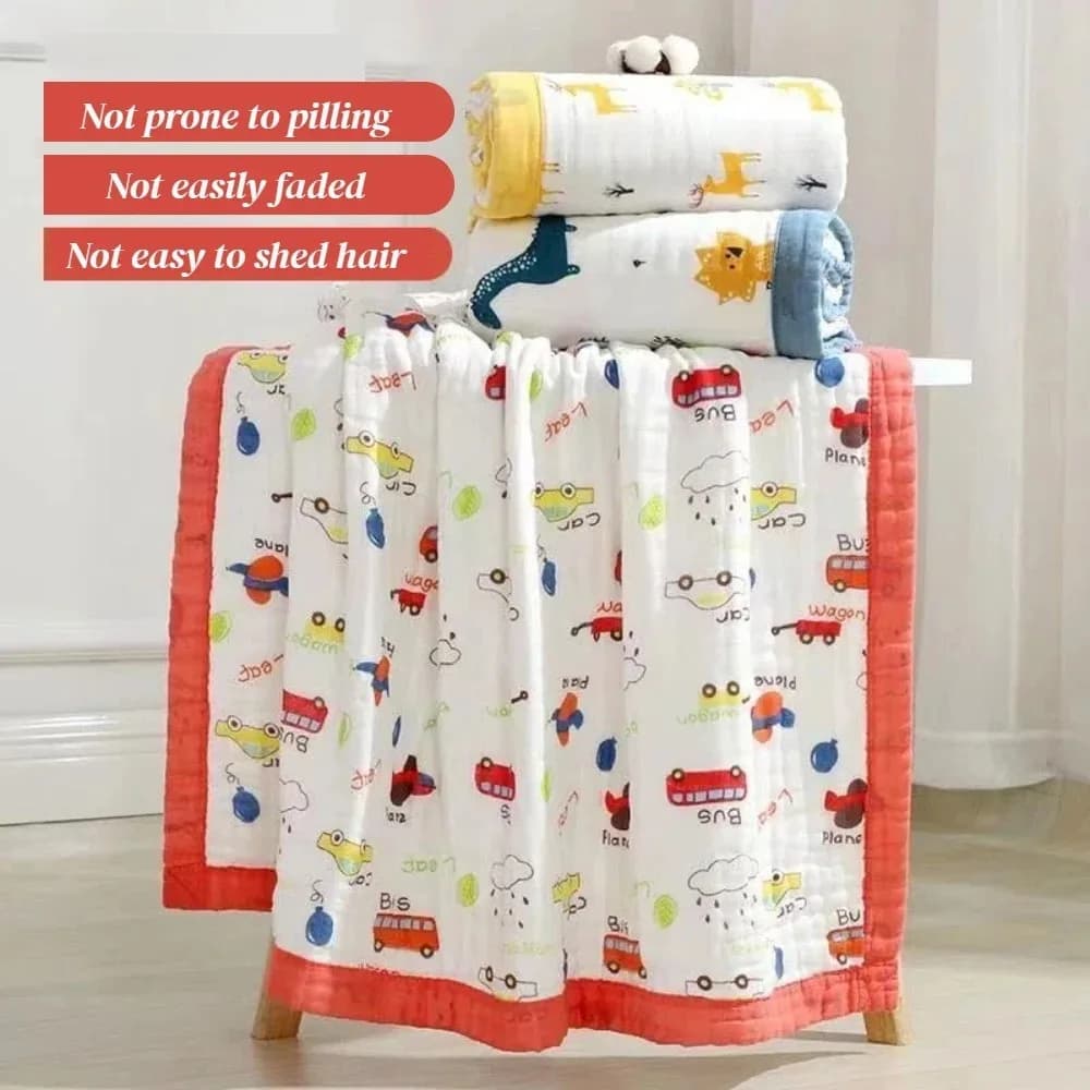 6 Layers 110x110cm 115x150cm Adult Baby Blanket Soft Comforting Cartoon Printing 100% Cotton ABDL Swaddle Blanket Bath Towel