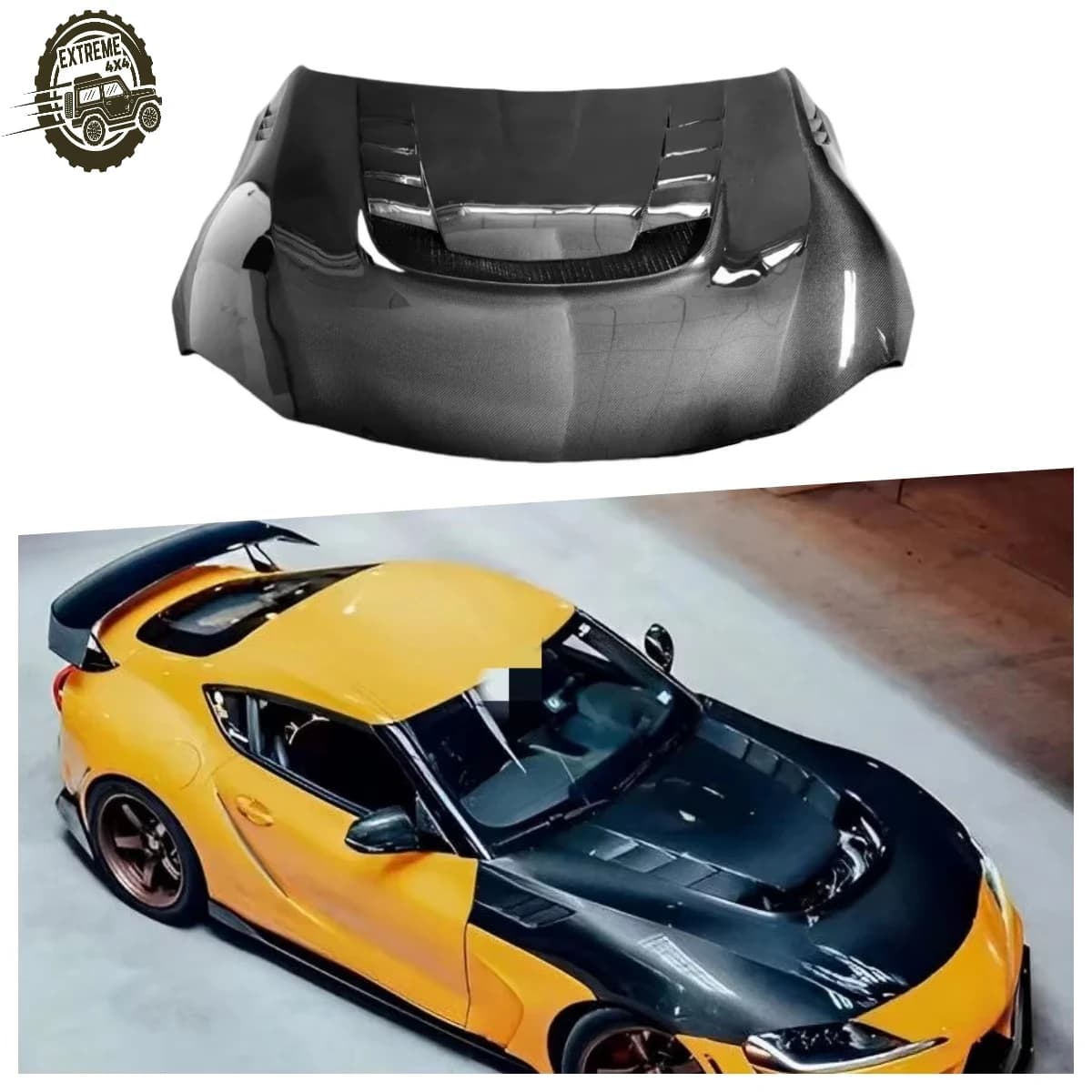 MRD for Supra A90 Hood Carbon Fiber VRS Style Bonnet Engine Hood for Upgrade Automobiles Replacement.