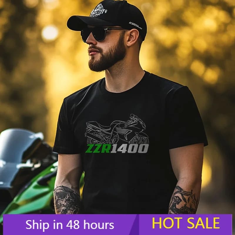 Summer T-shirts Ka/.wa.sa.kis ZZR 1400 2006-2020 - Motorcycle T-Shirt for Riders Graphic Short Sleeves Oversized Tee