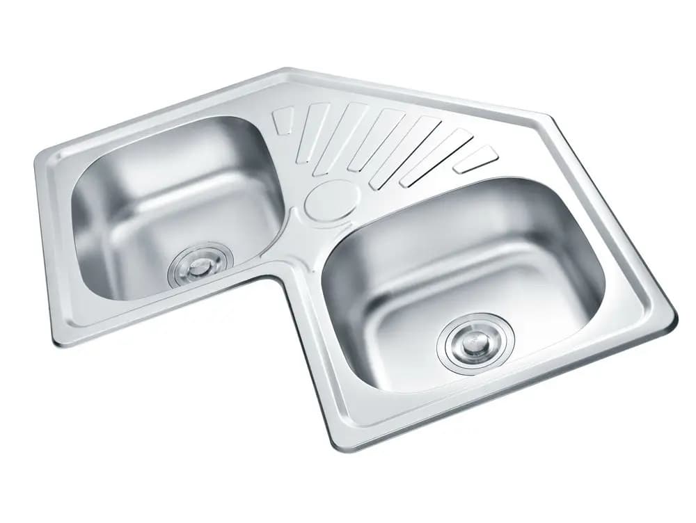 Stainless Steel Special Design 2 Bowls 1 Drainage Butterfly Kitchen Sink