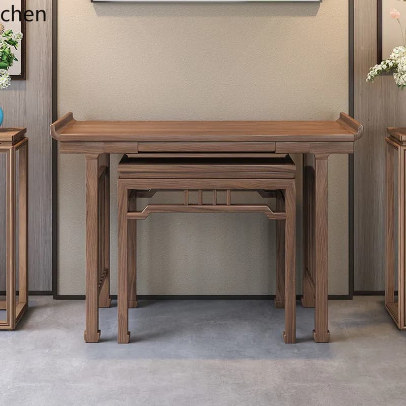 YFY  all solid wood offering table, incense case, casual sideboard, middle hall tribute table, chinoiserie black walnut