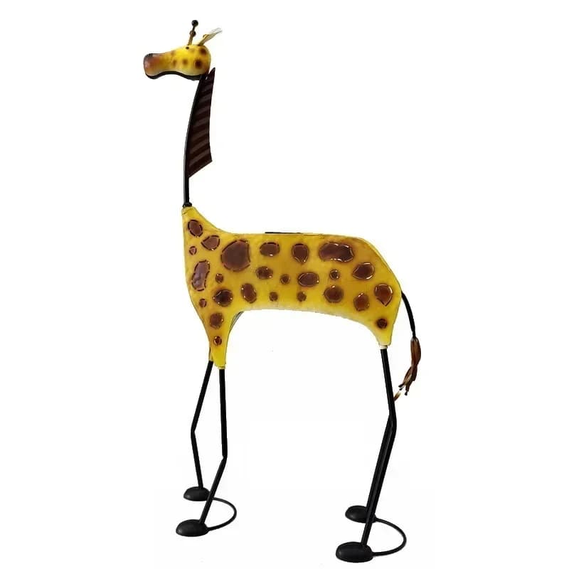 Simulation giraffe ornament, floor, outdoor wrought iron animals, flower garden landscape villa courtyard decoration